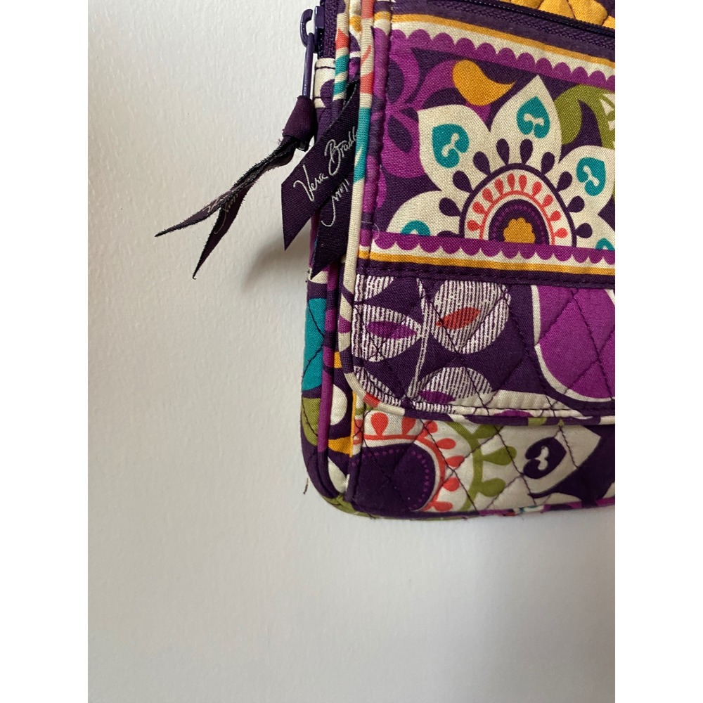Vera Bradley Crossbody‎ Bag Purse Quilted Floral Purple - Picture 4 of 7
